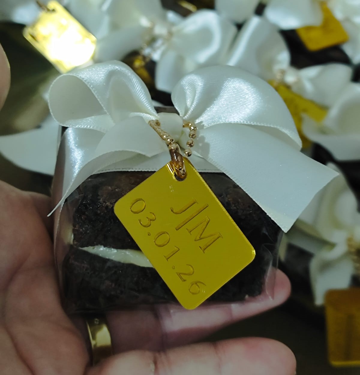 Brownie gourmet pronto para presentear.